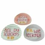 Teller Eierlei 20x16cm grün grau rosa sortiert,...