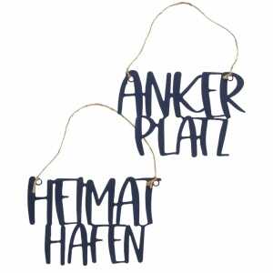Schild Heimathafen blau B/H: 30x20cm sortiert, 2fach sortiert