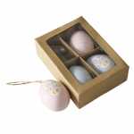 Dekoanhänger Eierlei 4er Ostereier hellgrün/rosa,