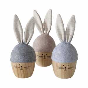 Deko Hase Cappy beige 14cm 3fach sortiert,