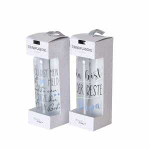Trinkflasche Papa 420ml transparent sortiert, 2fach sortiert;