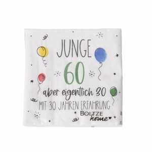 Servietten Geburtstag 60 weiß 33x33cm 20 Stück,