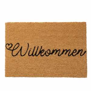 Fußmatte Willkommen natur 60x40cm, Farben: schwarz, natur