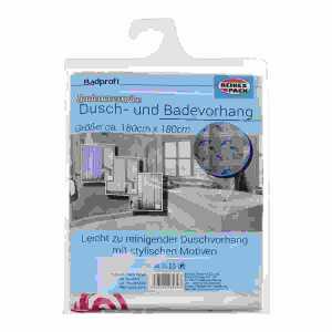 Duschvorhang mit Haken 180cmx180cm, 4fach sortiert