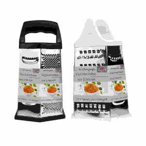 Küchenreibe aus Edelstahl mit 6 Seiten und Griff