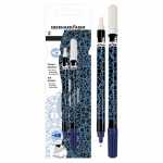 Tintenlöscher neon blau/schwarz 2er