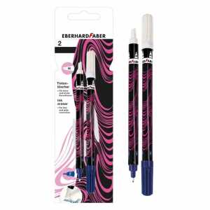 Tintenlöscher neon pink/schwarz 2er