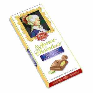 Mozart-Chocolade Alpenmilch 100g, mit Pistazienmarzipan & Edelnougat