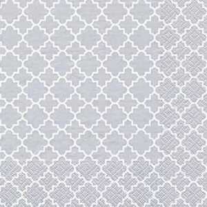 Serviette 33x33cm Quattrefoil silver, 3-lagig, 20 Stück, ti-flair