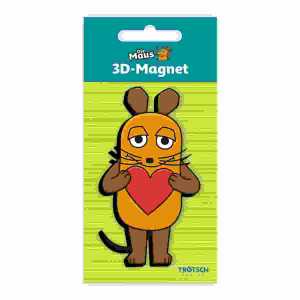 Magnet Die Maus Herz 3D 9,5x6cm, Trötsch Verlag
