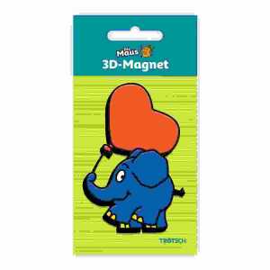 Magnet Die Maus Elefant Herzballon 3D 9x6cm, Trötsch Verlag