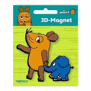 Magnet Die Maus 3D Maus und Elefant 7,5x8cm, Trötsch Verlag