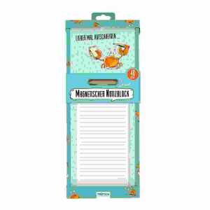 Notizblock mit Stift und Magnet Krabbe, 13x29cm, 40 Blatt,, Trötsch