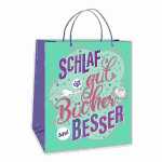 Geschenktasche 22x27x10cm, Schlaf ist gut Bücher...