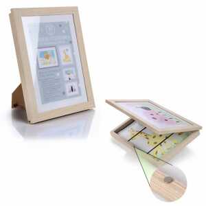 Bilderrahmen mit Aufbewahrung natur, inkl. Tischaufsteller