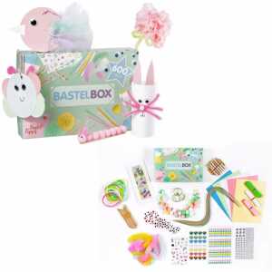 Bastel Box Pastell 600 Teile, inkl. Seidenblumen, Pompons Tonpapier