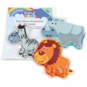 Kalt-/Warm-Kompresse Gel Kids 3fach sortiert, Löwe, Nilpferd, Zebra