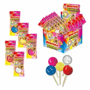ZED Monster Wunderball Fruity am Stiel 60g, Lutschbonbon Kaugummikern