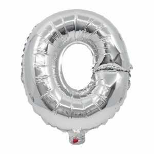 Folienballon Buchstabe O mit Papierstab silber, Procos