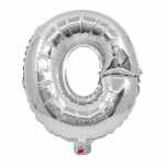 Folienballon Buchstabe O mit Papierstab silber, Procos