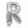 Folienballon Buchstabe R mit Papierstab silber, Procos