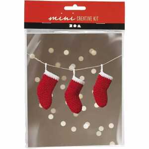 Mini Kreativ Set Häkeln Weihnachtsstrümpfe,