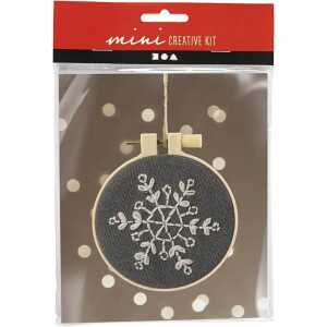 Mini Kreativ Set Sticken Schneeflocke grau,