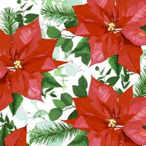 Servietten 33x33cm Floral Christmas FSC-Mix, 20er, 3-lagig