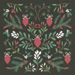 Servietten 33x33cm Tendril dunkelgrün, 20 Stück...