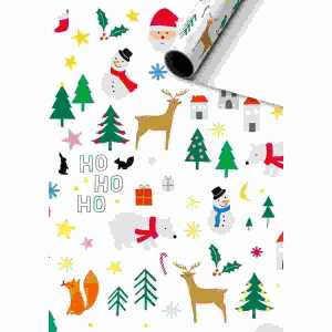 Geschenkpapier 70cmx2m Rob weiss, Stewo