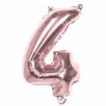 Folienballon Zahl 4 36cm rosé 8712026219947