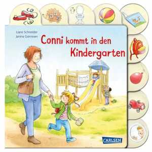 Conni kommt in den Kindergarten, buntes Registerbuch; Pappenbilderbuch