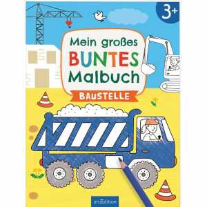 Mein großes buntes Malbuch Baustelle, Softcover, 32 Seiten,