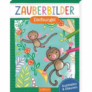Zauberbilder Dschungel Ausmalen & Staunen, Softcover, 48 Seiten,