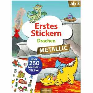 Erstes Stickern Drachen metallic über 250 Sticker, Softcover,
