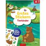 Erstes Stickern Tierkinder 200 Sticker, Softcover, 40...