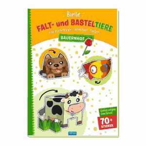 Bunte Falt-und Basteltiere Bauernhof, heraustrennen, anmalen, falten