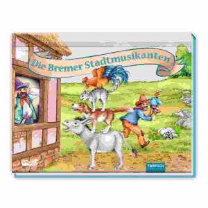 Mini Pop-up-Buch Bremer Stadtmusikanten, 10 Seiten, Hardcover,