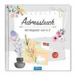 Adressbuch Brief und Feder 15x15cm, mit Register von A-Z,...