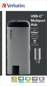 Adapter USB-C Multiport-Hub, 1x SDHC/microSDHC, Power Charge