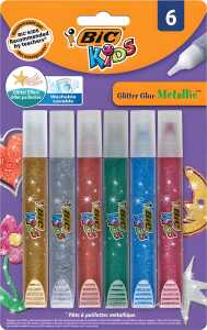 Glitter Glue Metallic, auf Wasserbasis, metallicfarben