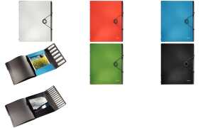 LEITZ Ordnungsmappe Solid, DIN A4, PP, 6 Fächer, hellblau (80456930)