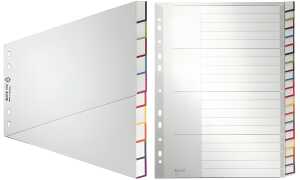 LEITZ Kunststoff-Register, blanko, A4 Überbreite, 15-teilig (80127600)