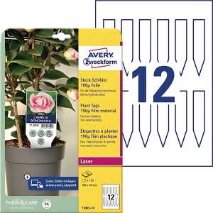 Steckschilder Folie, 190µ, 100 x 20 mm bedruckbar, 120 Stück weiß matt