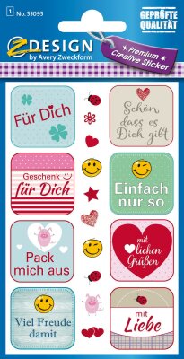 AVERY Zweckform CREATIVE Geschenke- Sticker Sprüche (72055095)