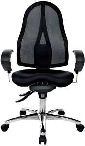 Drehstuhl Sitness 15, mit Armlehne U2, chrom/schwarz,