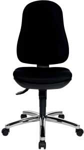 Bandscheiben-Bürostuhl Support SY, chrom/schwarz, hohe Rückenlehne