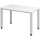 Schreibtisch 1200 x 670 mm, weiß/silber, 4-Fuß-Gestell,