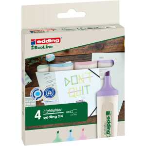 Edding Textmarker nachfüllbar 24 2-5 mm 4er-Set pastellfarbe