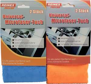 Universal Mikrofaser-Tuch, 12er Pack sortiert, je 6 orange und blau